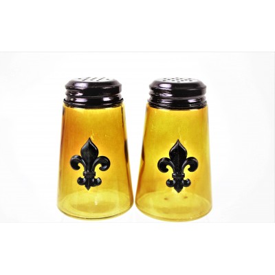 600020COP-AM- 2PC. SALT-PEPPER SHAKER AMBER(COP)